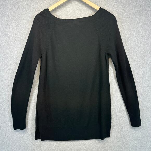 Gap Brooklyn Boat Neck Sweater Womens Small True Black Wool Blend Long Sleeve - Picture 2 of 10